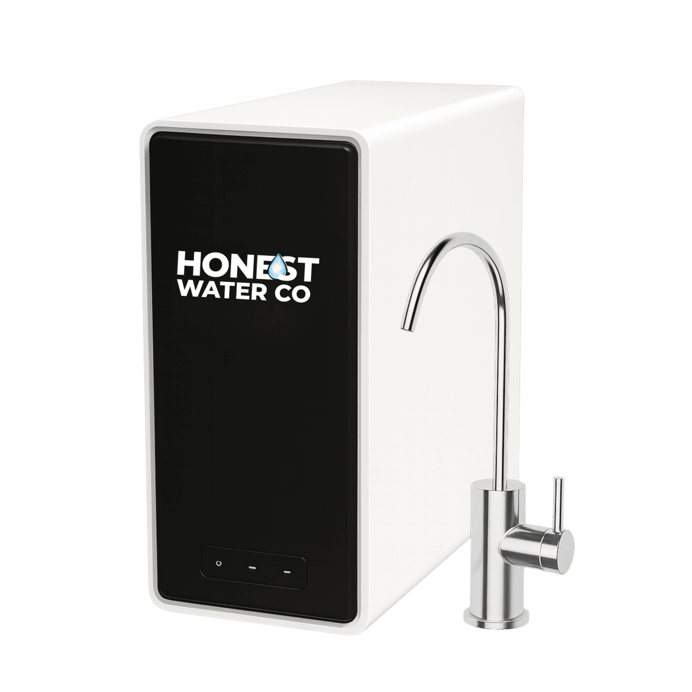 Honest Water Co. HWC AlkaPro 800 tankless reverse osmosis system with its faucet