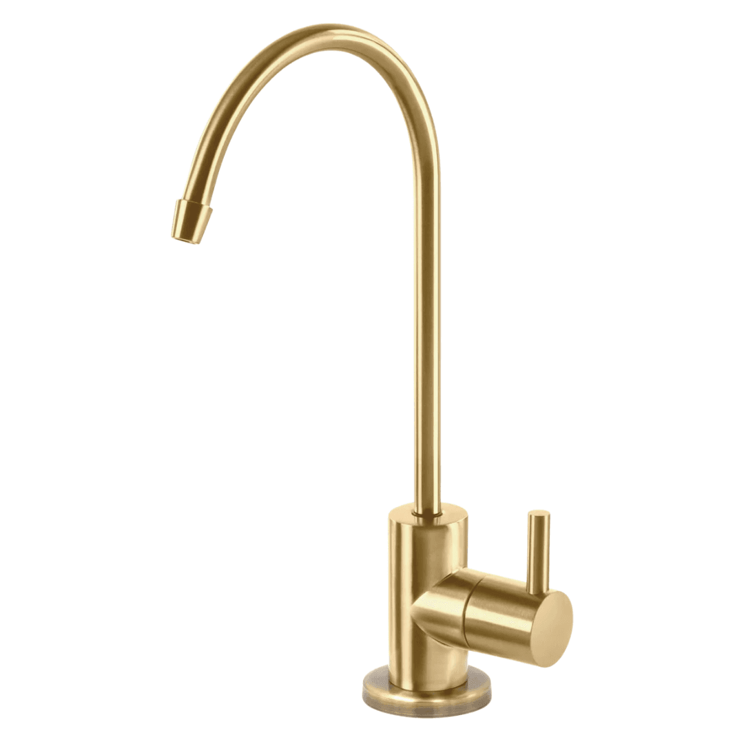 Brushed gold reverse osmosis faucet