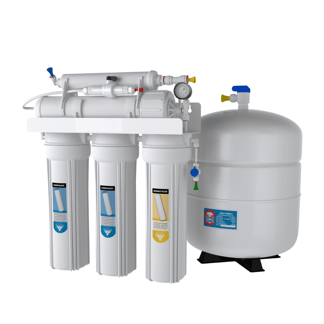 Honest Water Co. five-stage reverse osmosis system with storage tank